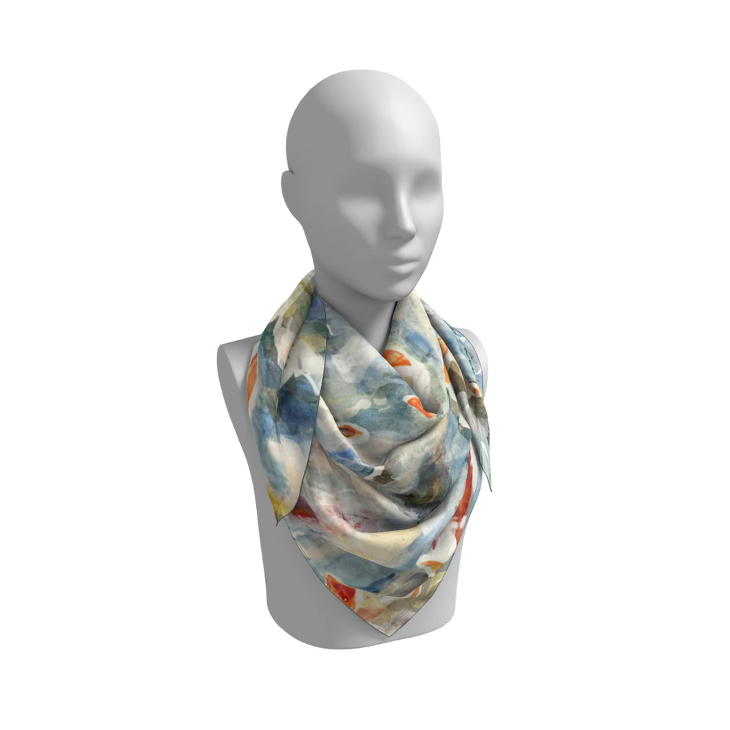 Turbulence in Blue – Silk scarf